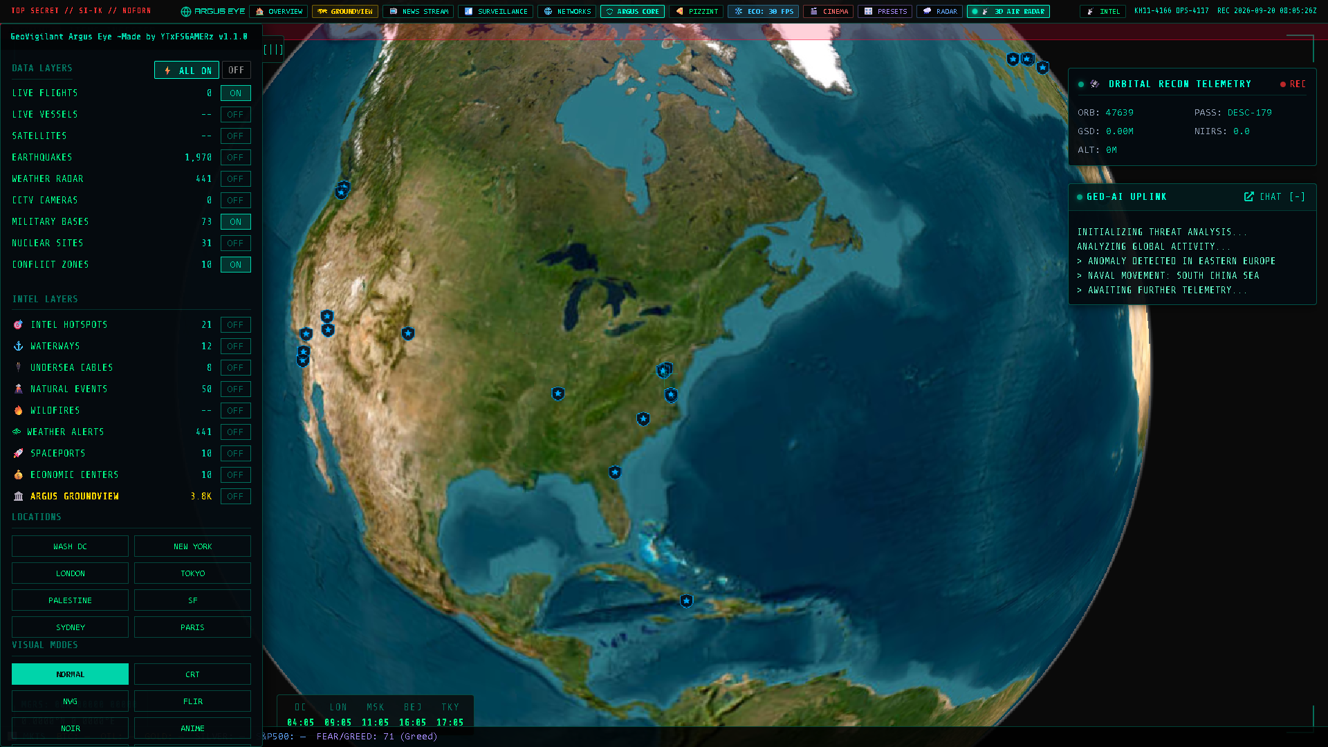 3D Globe HUD Preview